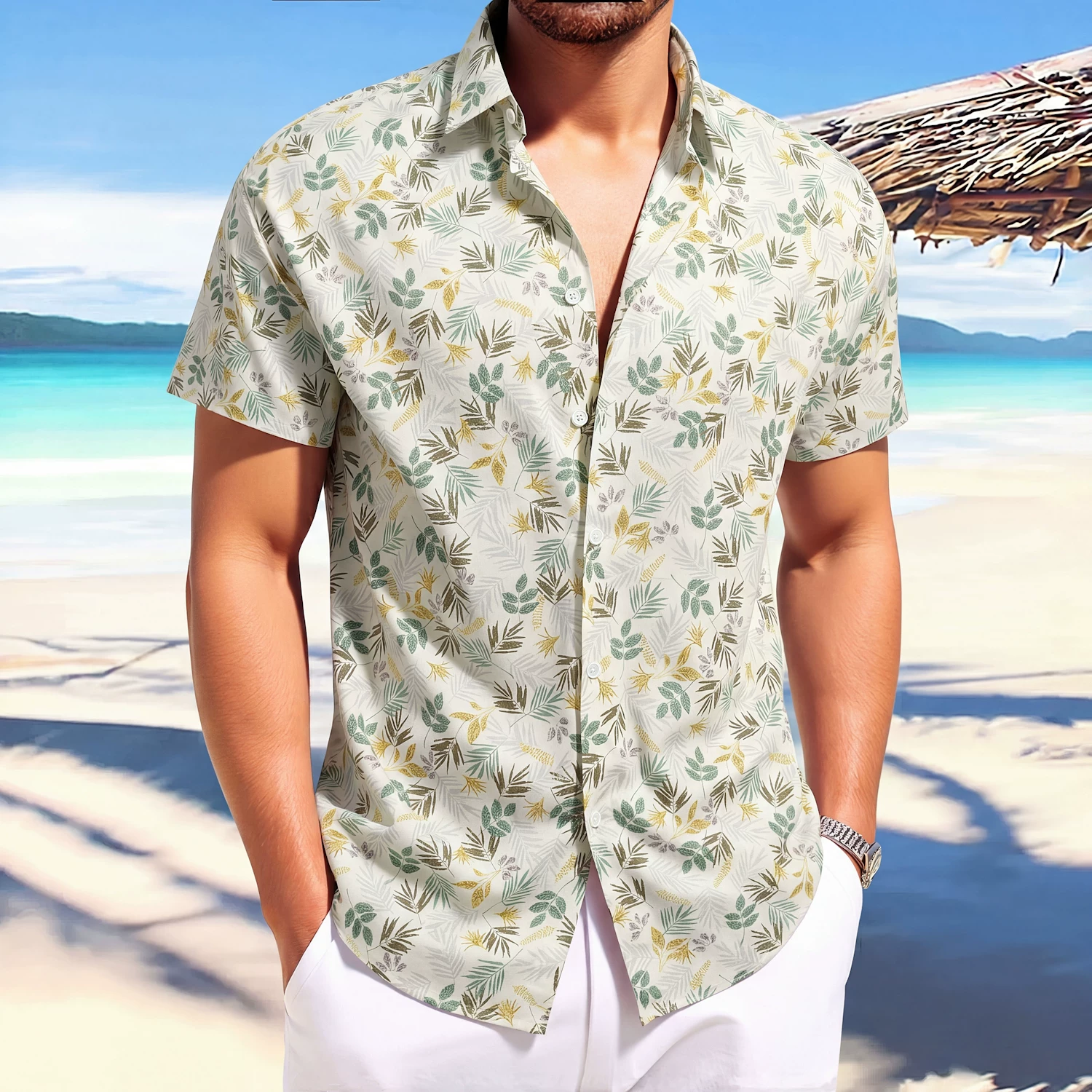 Man Vacation Clothes Summer Ha - Vintage Hawaiian Floral Shirt 评论和价格