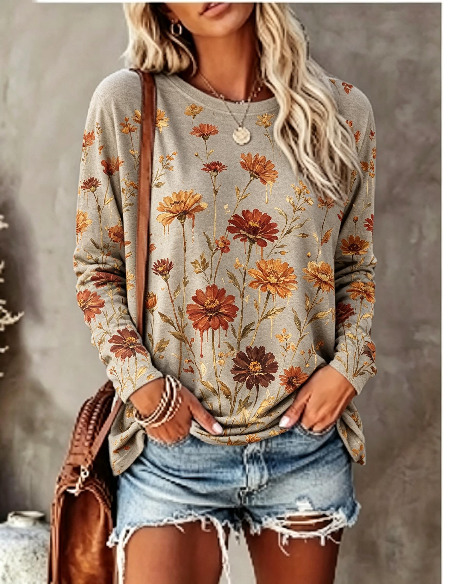 Women Long Sleeve T‑Shirt Oil  - T-Shirts 评论和价格