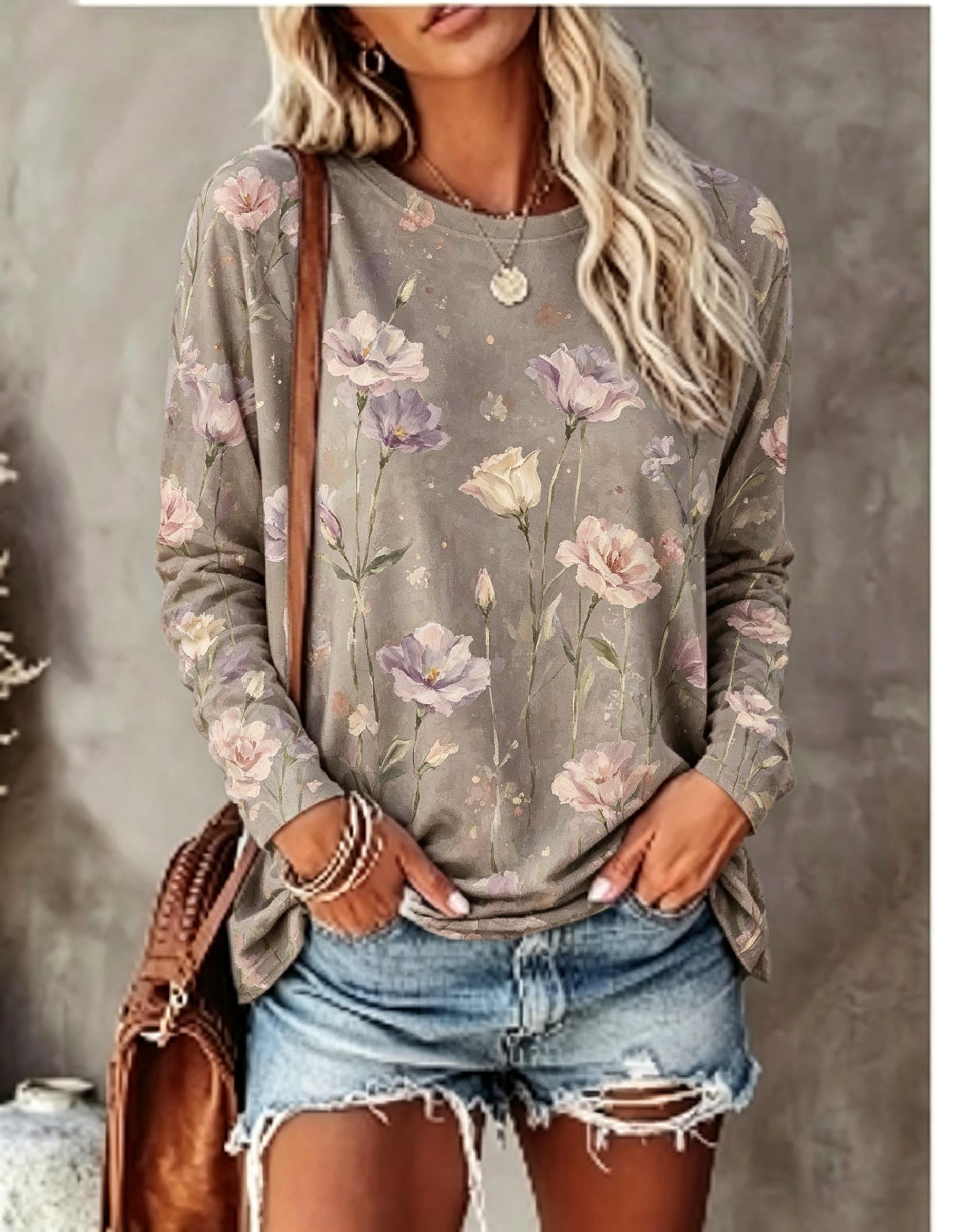 Women Long Sleeve T‑Shirt Oil  - T-Shirts 评论和价格