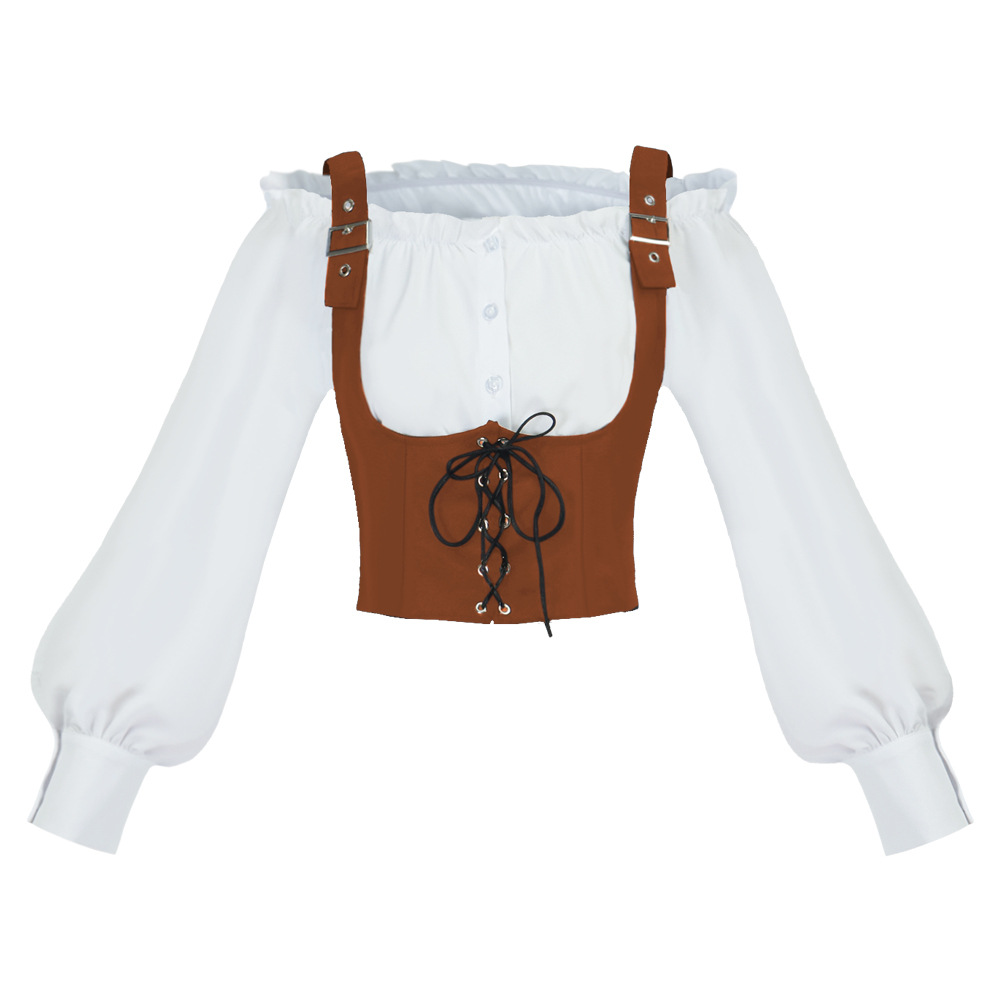 Retro Western Style Women Blou - Shirts 评论和价格